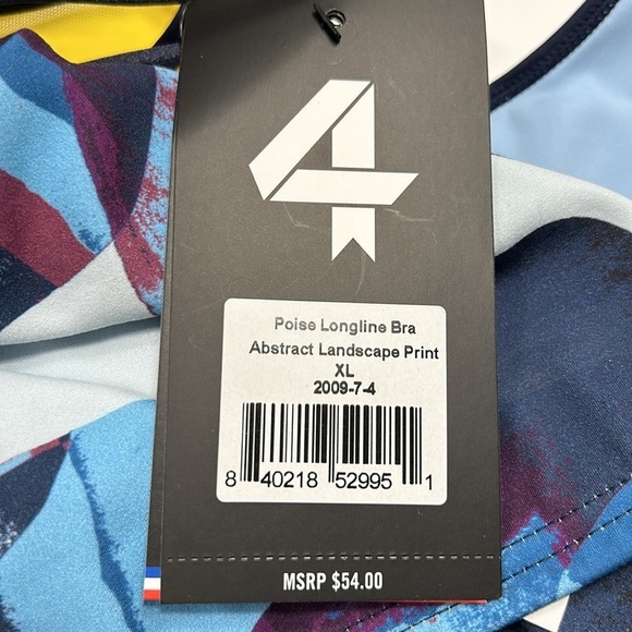 NWT Fourlaps Poise Longline Bra Size XL Abstract Landscape Print - Picture 8 of 10